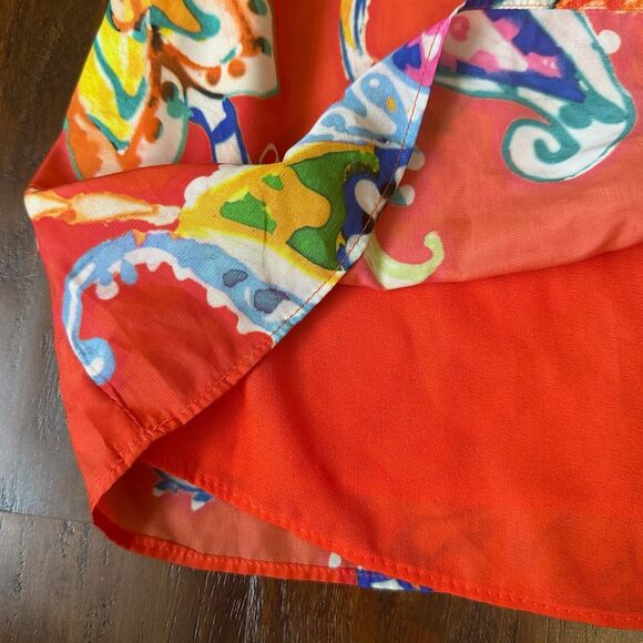 LAUREN RALPH LAUREN Black Label One Shoulder Blouse in Multi Floral Print - Picture 8 of 10